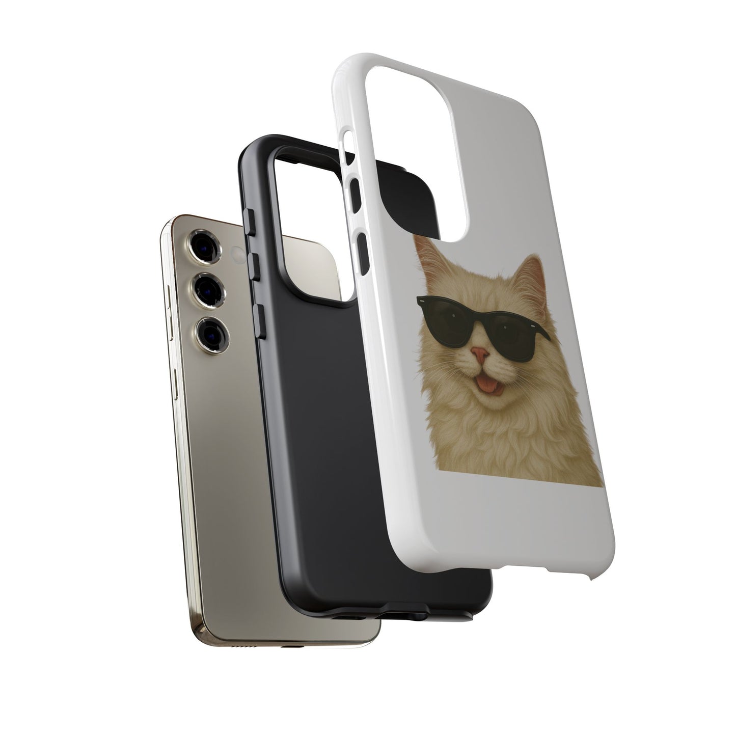 Cream Longhair Cat Wearing Sunglasses - Tough Phone Case