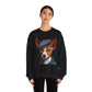 Cute Basenji Pup Wearing Tweed Flat Cap- Adult Crewneck Sweatshirt - Too Cute Pets