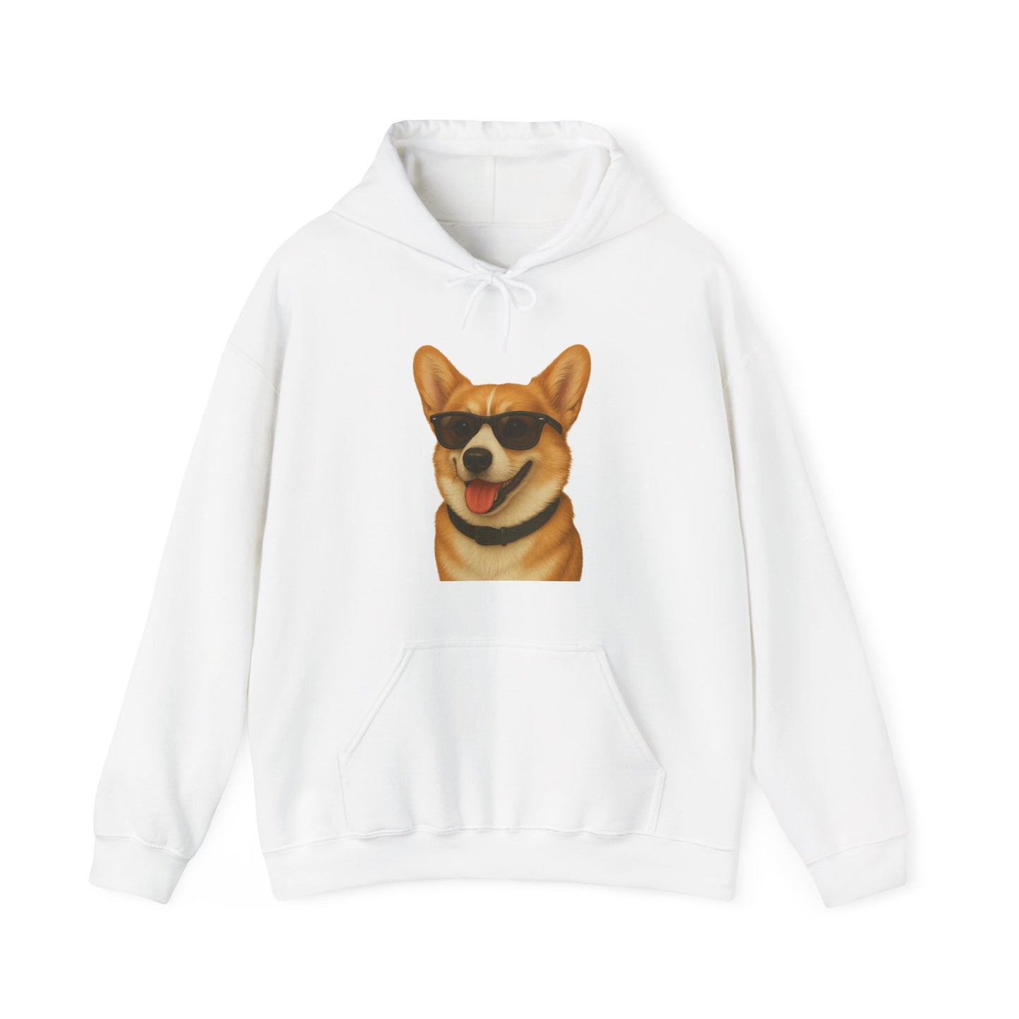 Corgi Wearing Sunglasses - Adult Hoodie