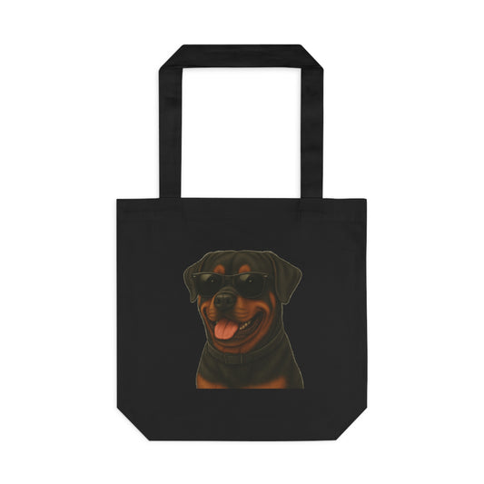 Rottweiler Wearing Sunglasses Cotton Tote Bag