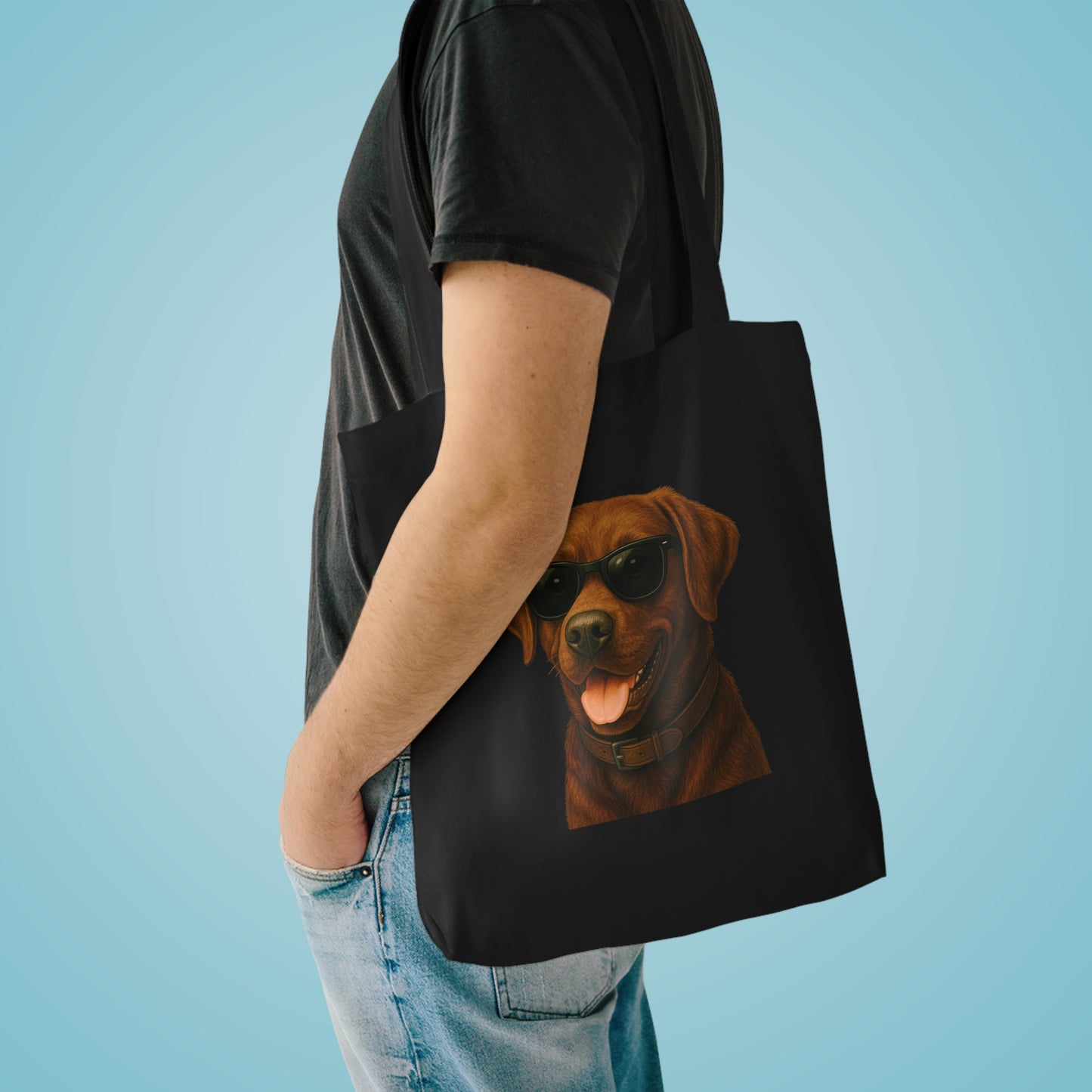 Brown Labrador Retriever Wearing Sunglasses Cotton Tote Bag