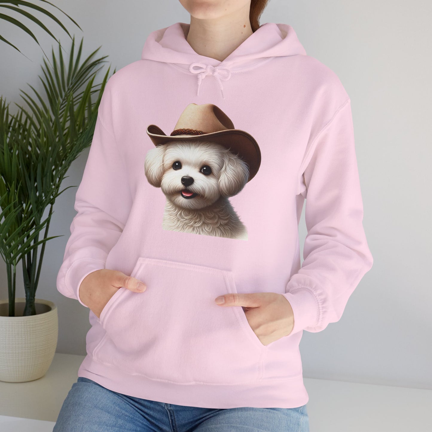 Cute Maltese Wearing A Cowgirl Hat - Adult Hoodie - Too Cute Pets