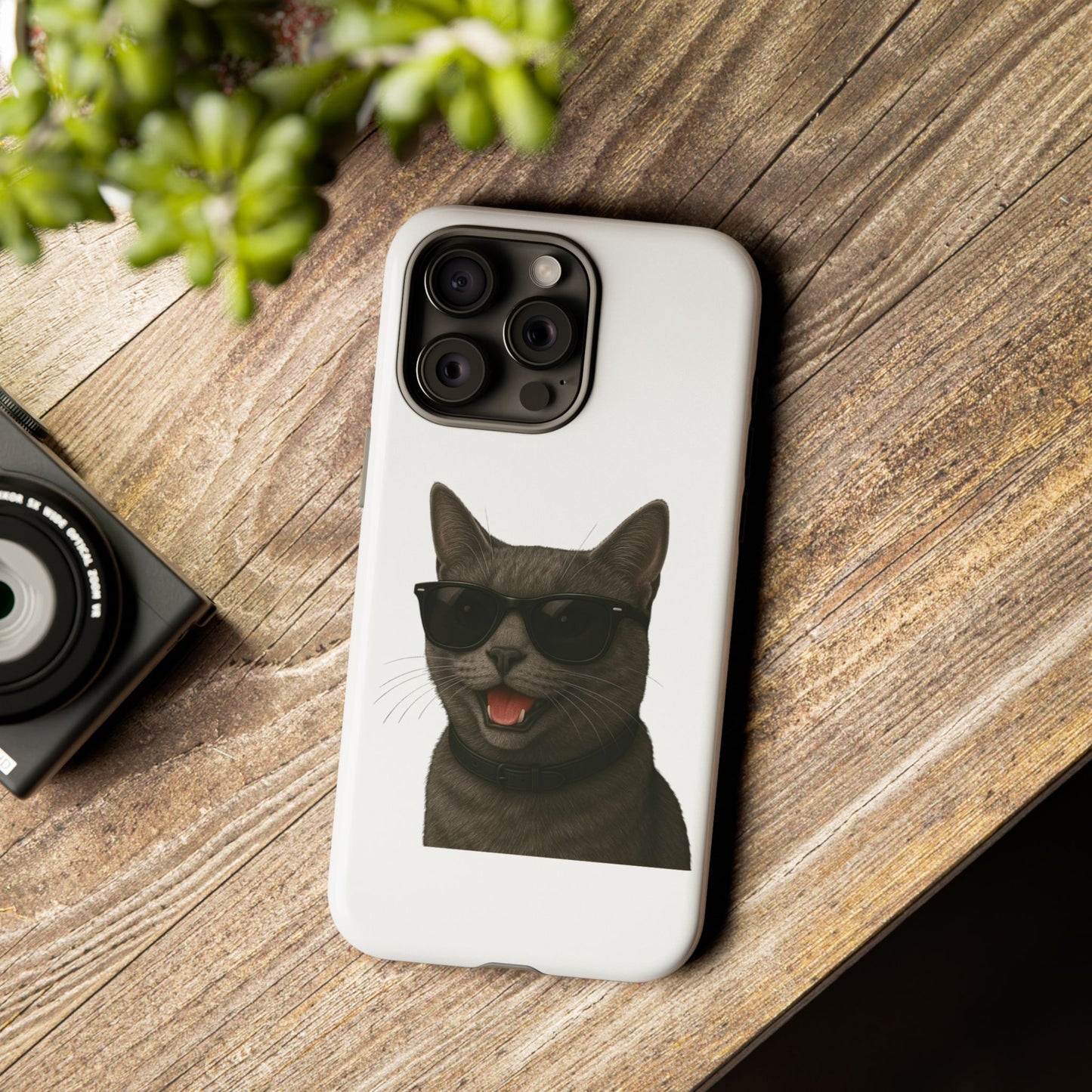 Gray Cat Wearing Sunglasses - Tough Phone Case