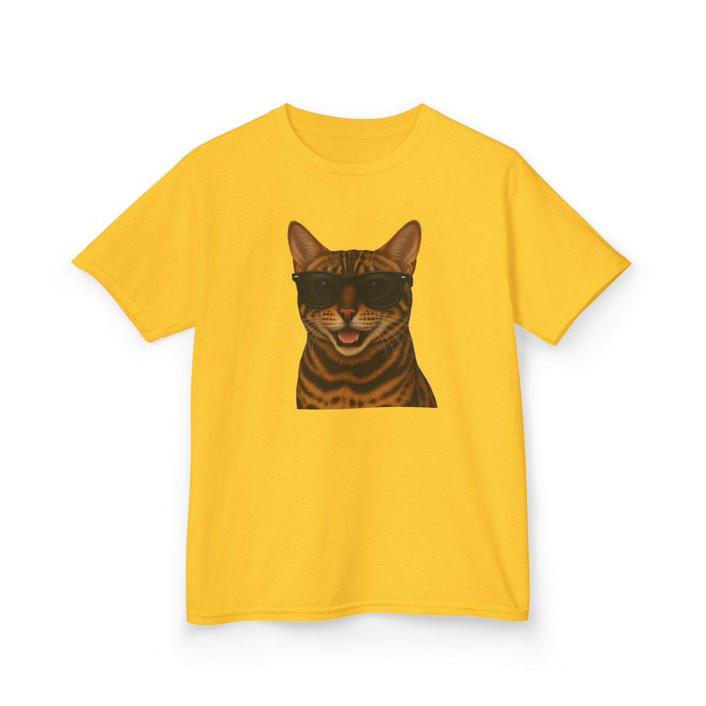 Bengal Cat Wearing Sunglasses Kids Tee