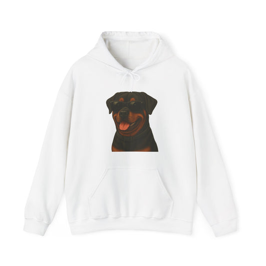 Rottweiler Wearing Sunglasses - Adult Hoodie