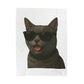 Gray Cat Wearing Sunglasses - Sherpa Blanket
