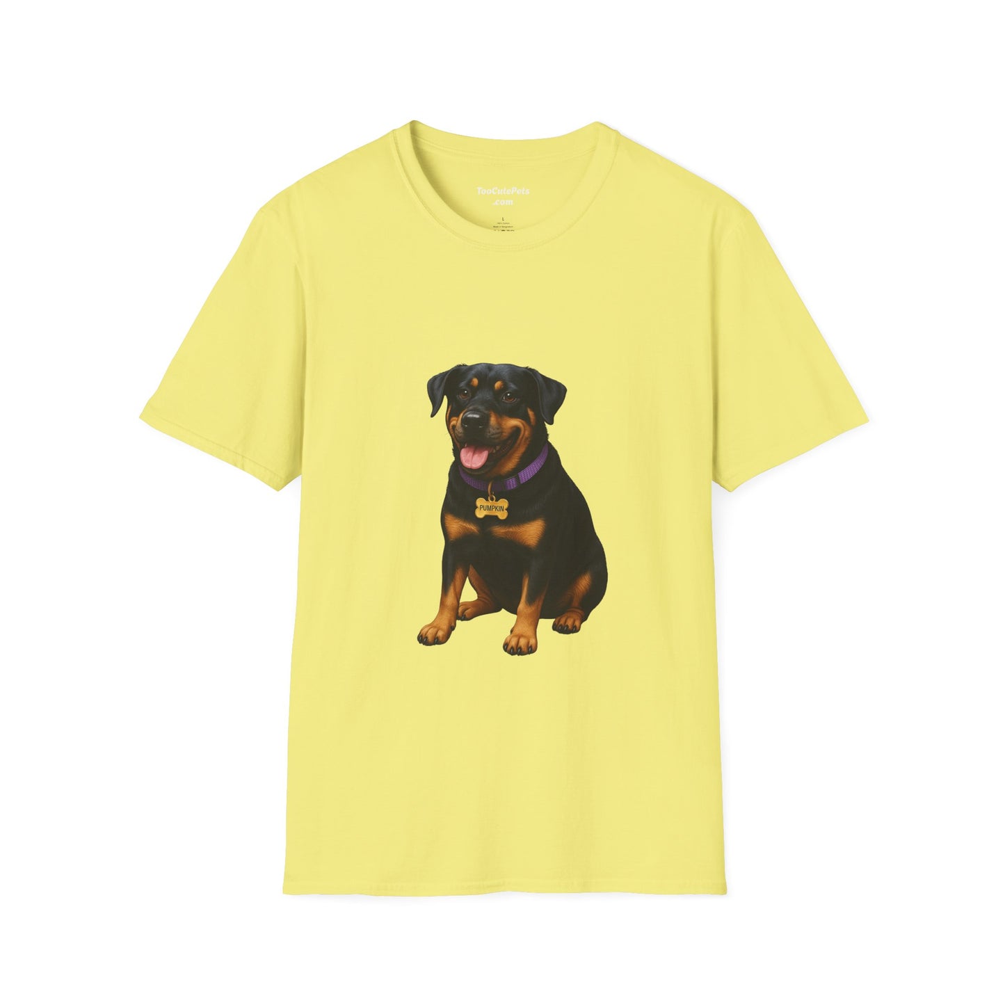 Dog Lover Unisex T-Shirt featuring Lab and Rottweiler Mix 'Pumpkin' by Too Cute Pets