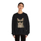 American Shorthair Silver Tabby Wearing Sunglasses - Adult Crewneck Sweatshirt