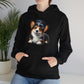 Cute Corgi Wearing A Train Conductors Hat - Adult Hoodie - Too Cute Pets