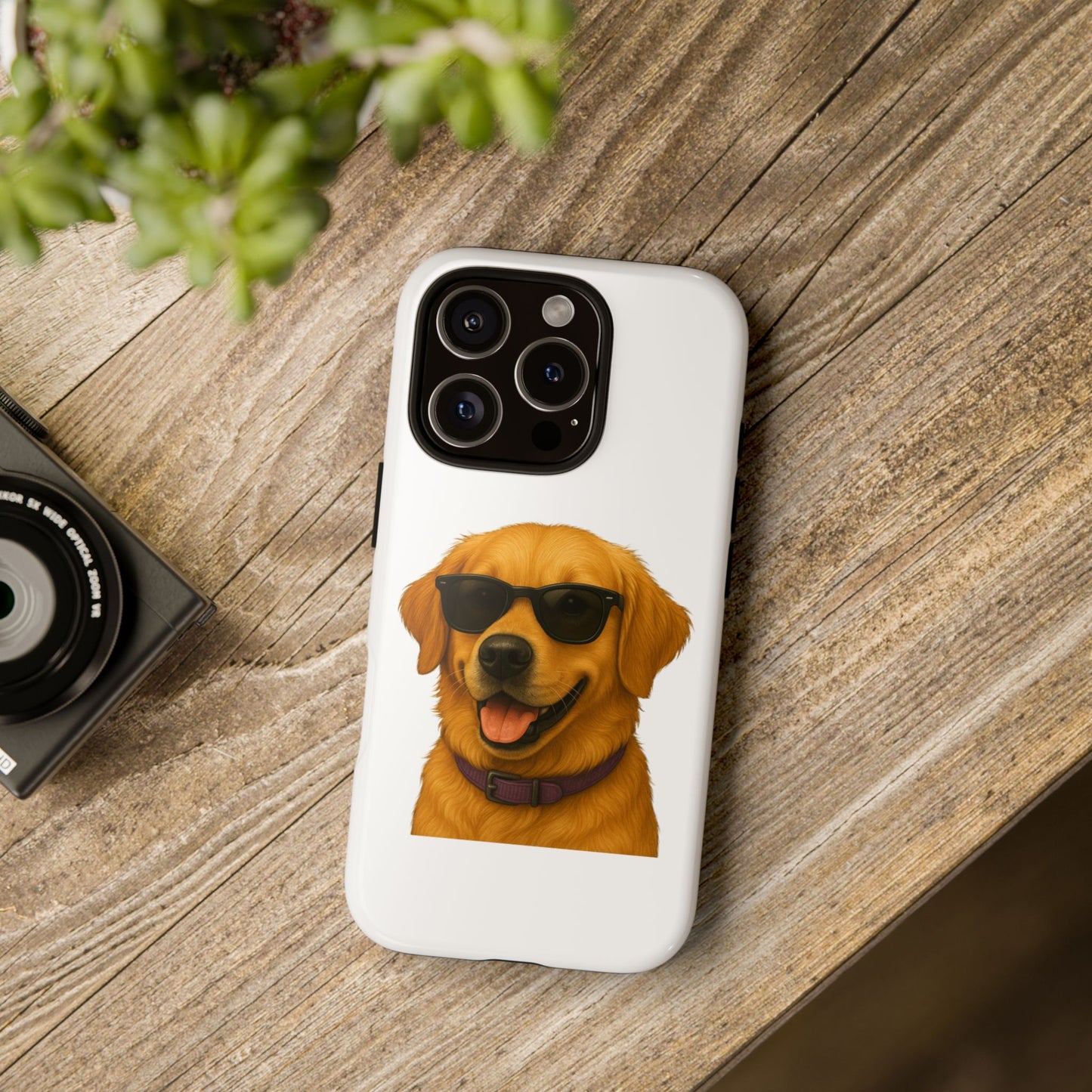 Golden Retriever Wearing Sunglasses - Tough Phone Case