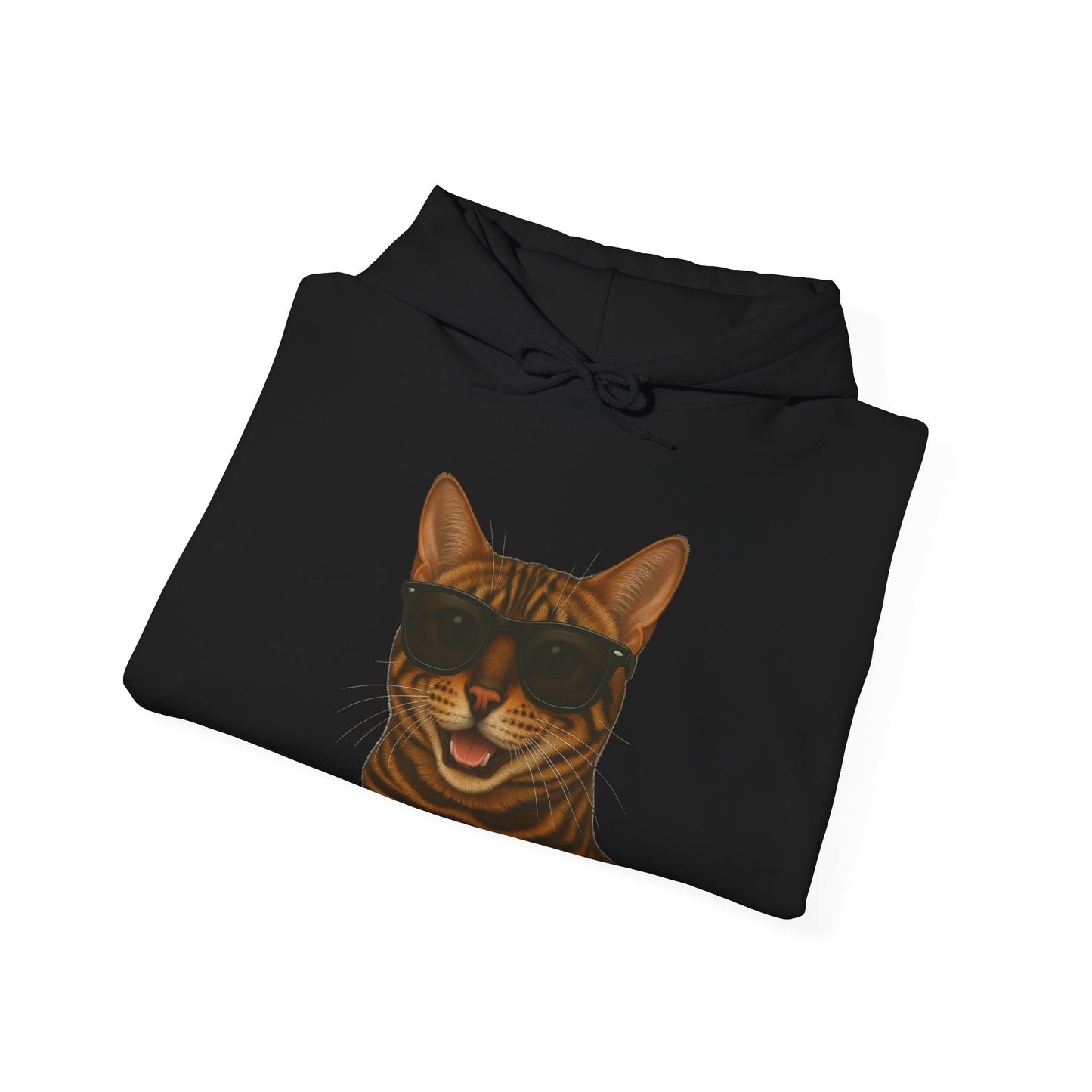 Bengal Cat Wearing Sunglasses - Adult Hoodie