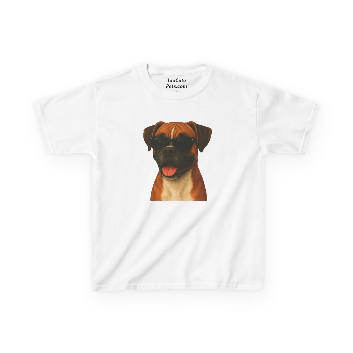 Kids Tee with Boxer Dog Wearing Sunglasses