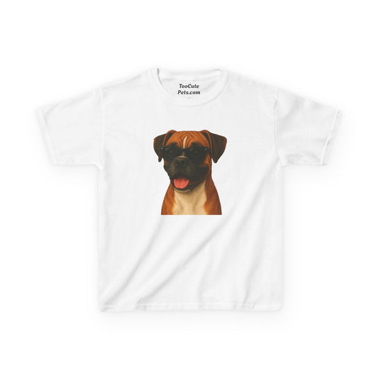 Kids Tee with Boxer Dog Wearing Sunglasses