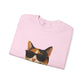 Calico Shorthair Cat Wearing Sunglasses - Adult Crewneck Sweatshirt