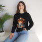 Tabby Cat Wearing A Fedora And Suit - Adult Crewneck Sweatshirt - Too Cute Pets