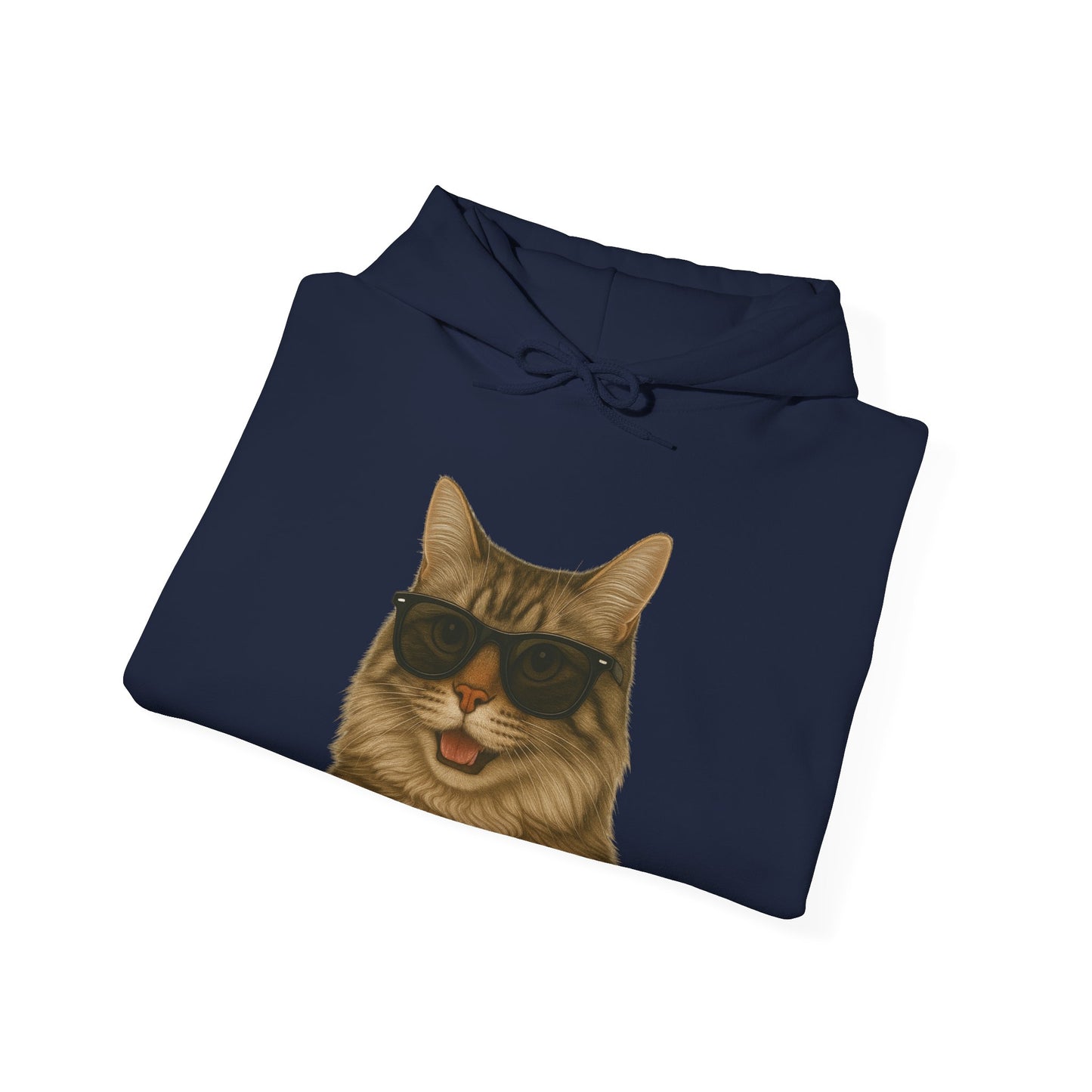 Siberian Cat Wearing Sunglasses - Adult Hoodie