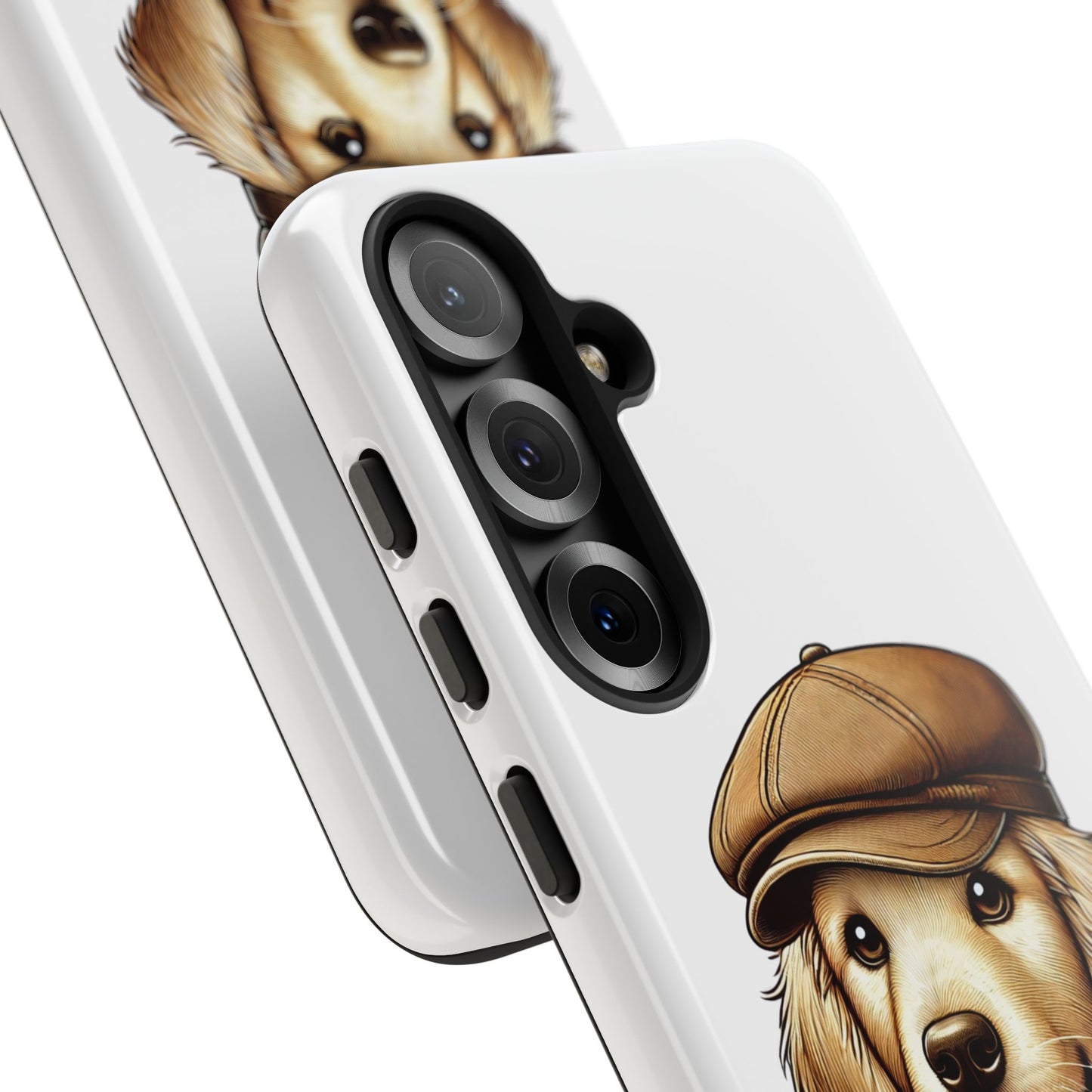 Golden Retriever Wearing a Newsboy Cap - Tough Phone Case