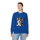 Cute Corgi Wearing A Train Conductors Hat- Adult Crewneck Sweatshirt - Too Cute Pets