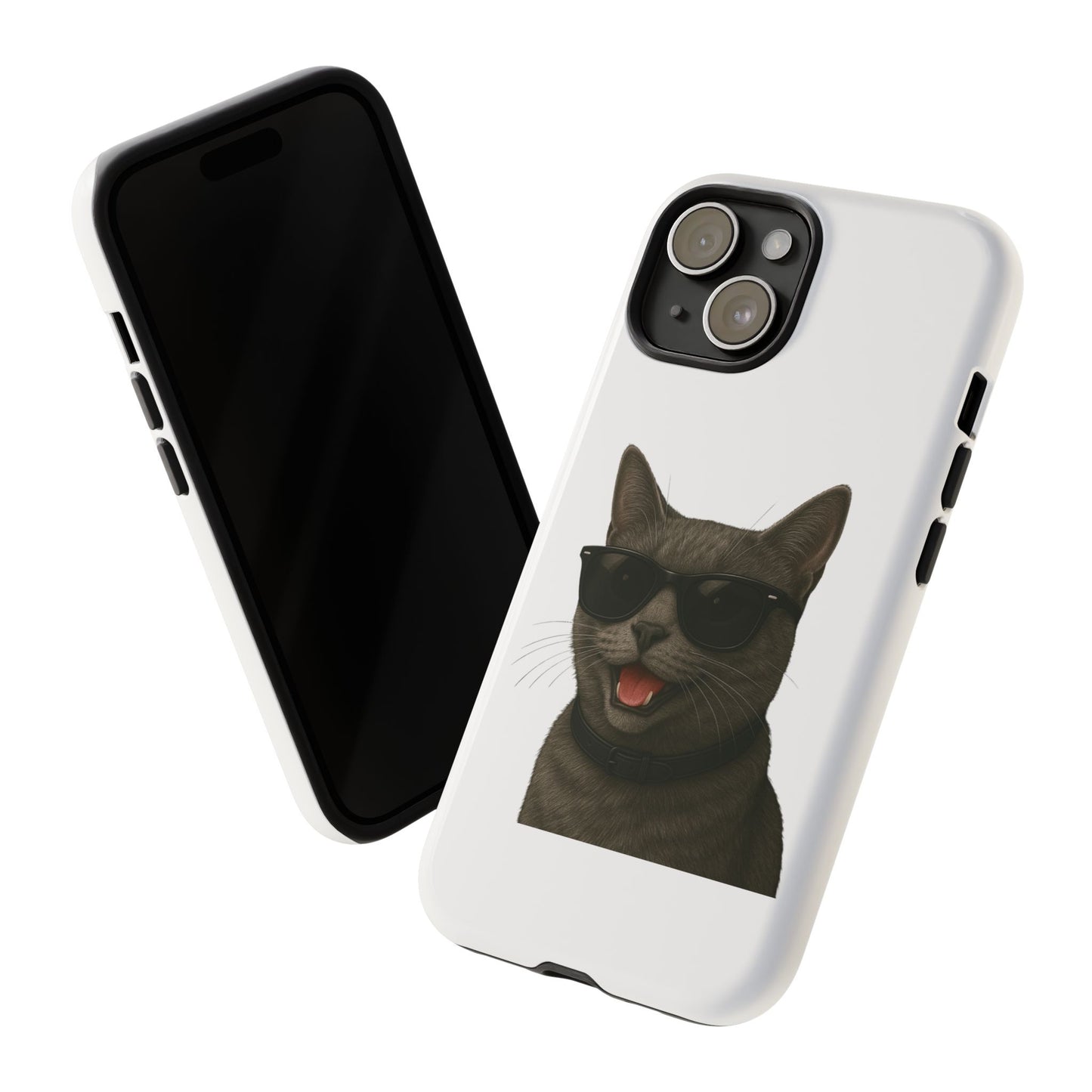 Gray Cat Wearing Sunglasses - Tough Phone Case