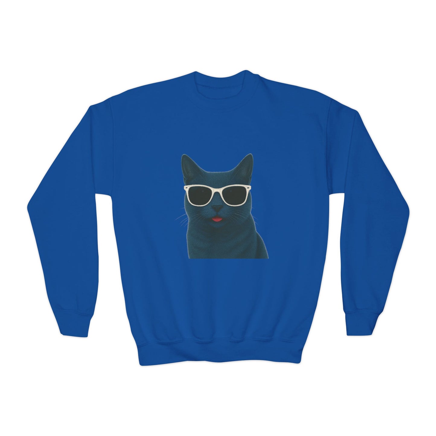 Russian Blue Cat Wearing Sunglasses - Youth Sweatshirt