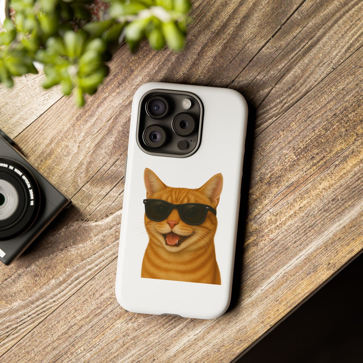 Orange Tabby Cat Wearing Sunglasses - Tough Phone Case