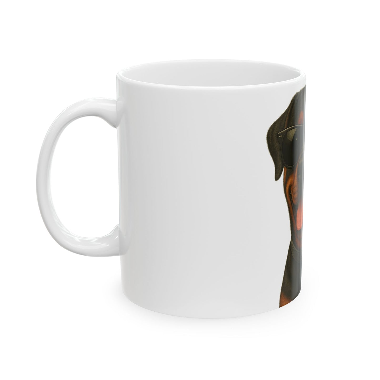 Rottweiler Wearing Sunglasses Ceramic Mug