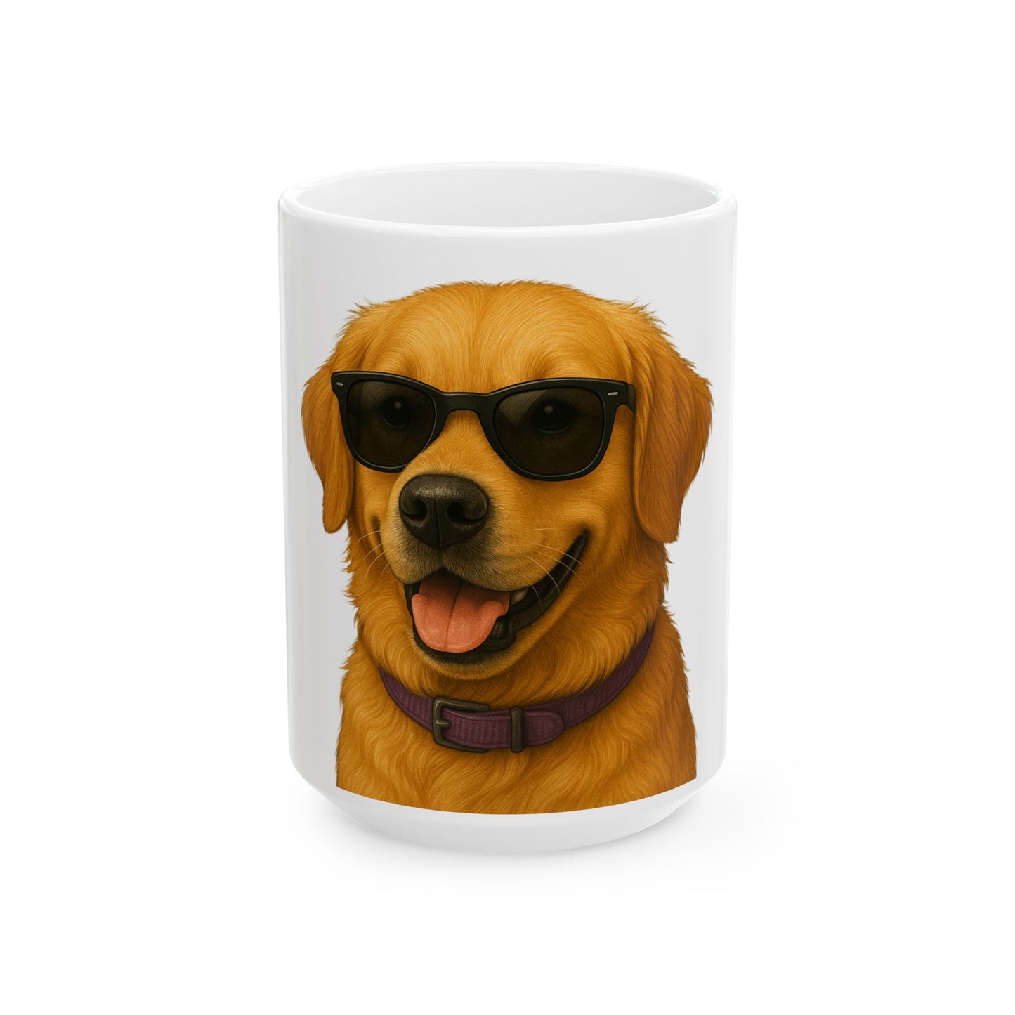 Golden Retriever Wearing Sunglasses Ceramic Mug