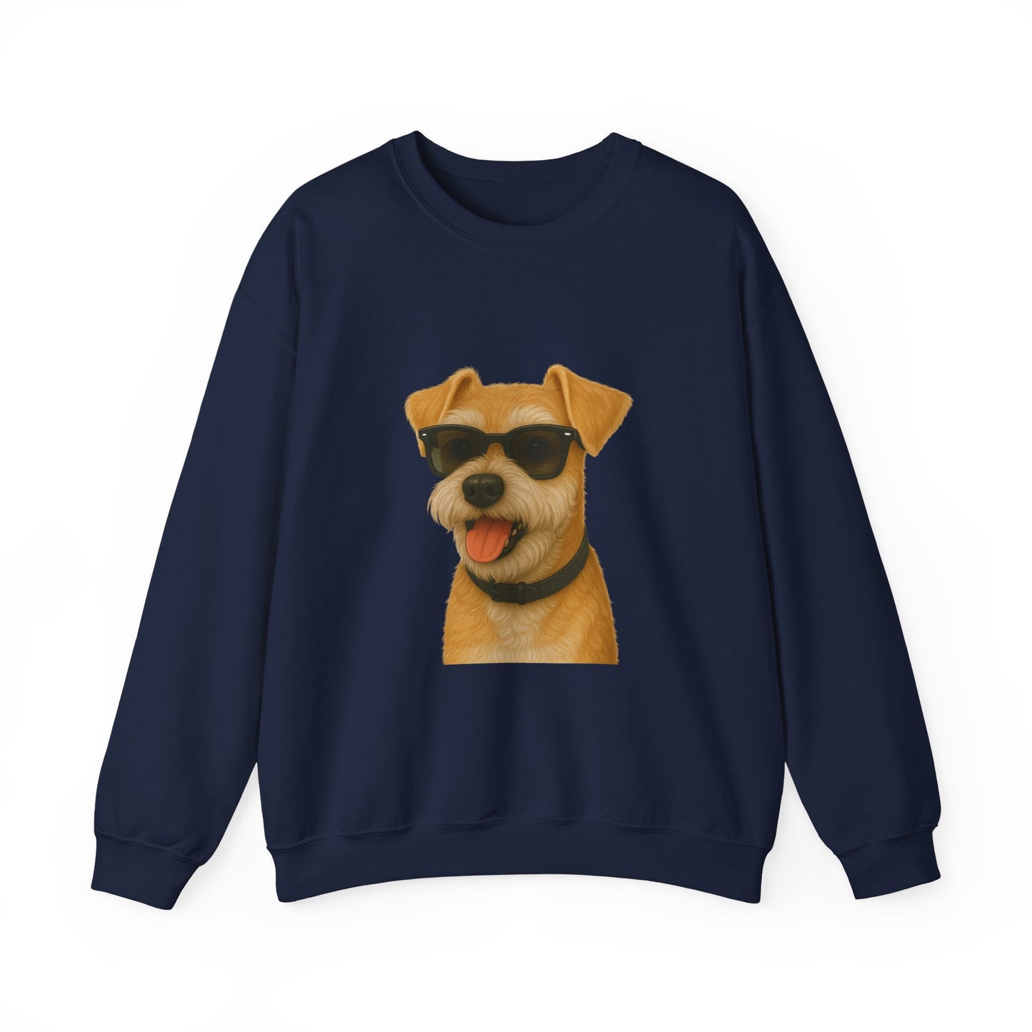 Miniature Schnauzer Wearing Sunglasses - Adult Crewneck Sweatshirt