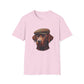 Brown Labrador Wearing Tweed Flat Cap - Adult T-Shirt - Too Cute Pets