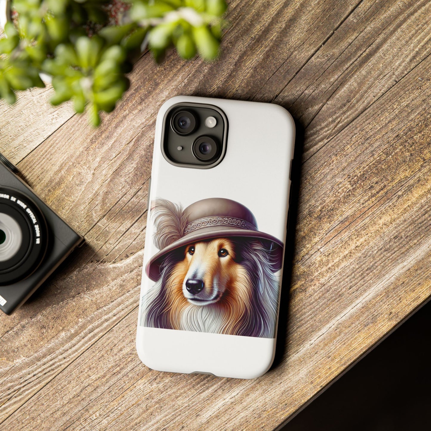 Collie Wearing a Cloche Hat - Tough Phone Case