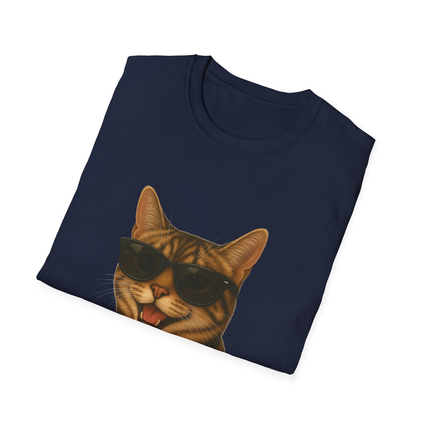 Tabby Cat Wearing Sunglasses - Adult T-Shirt