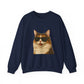 Calico Cat Wearing Sunglasses - Adult Crewneck Sweatshirt