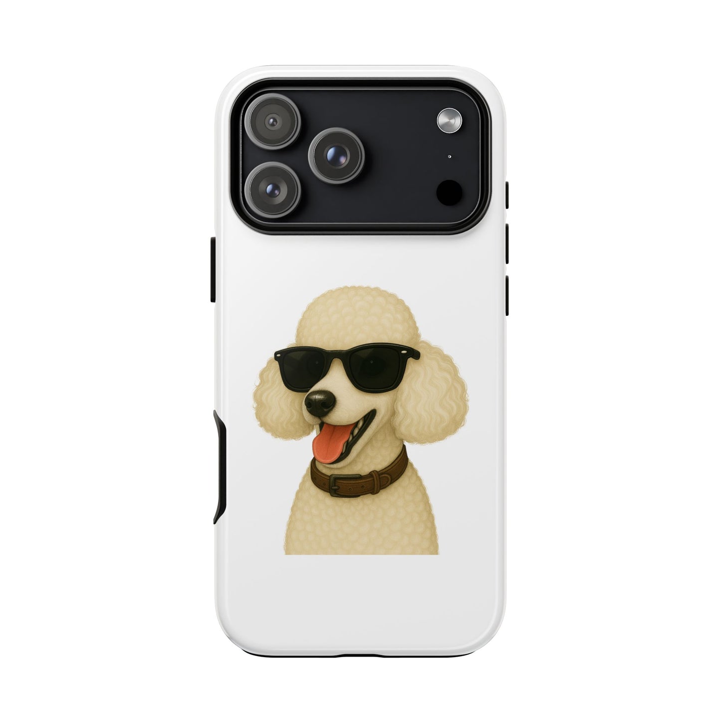 White Poodle Wearing Sunglasses - Tough Phone Case