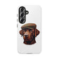 Labrador Wearing a Tweed Flat Cap - Tough Phone Case