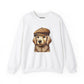 Golden Retriever In Newsboy Hat - Adult Crewneck Sweatshirt - Too Cute Pets
