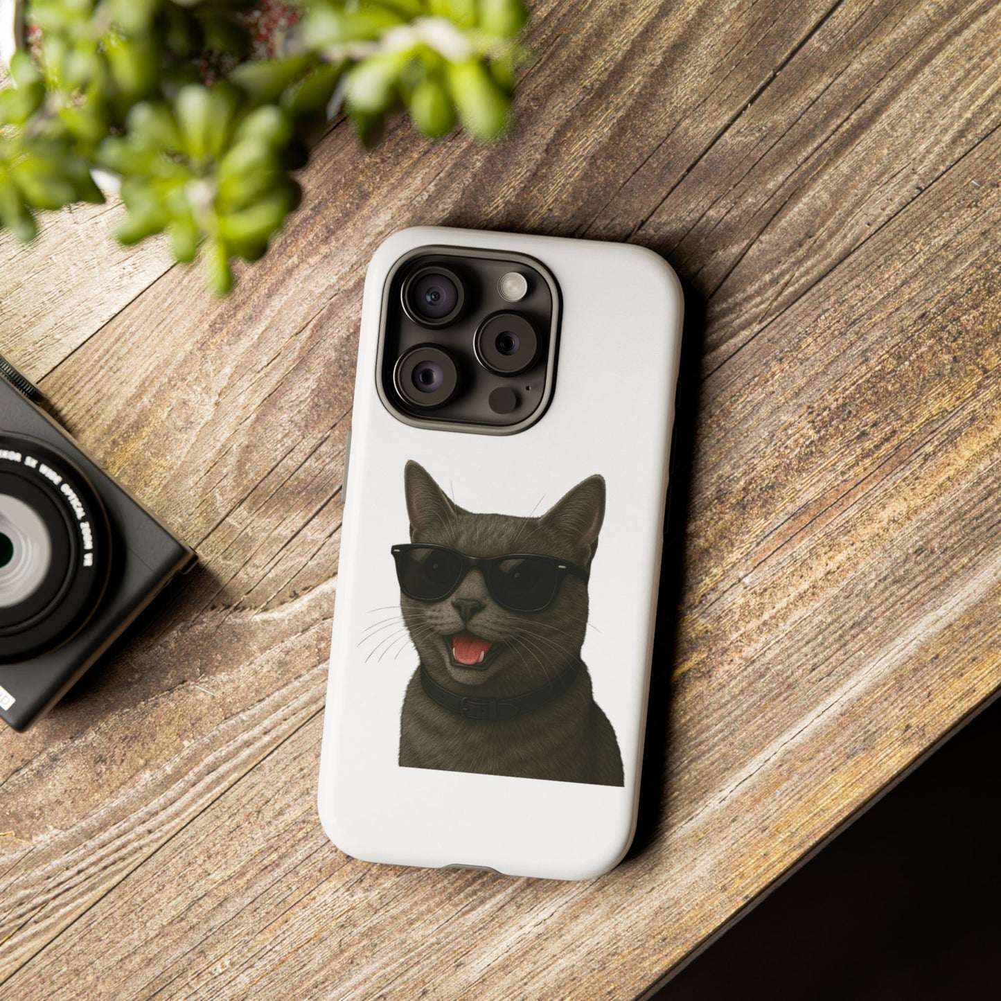 Gray Cat Wearing Sunglasses - Tough Phone Case