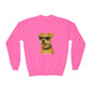 Miniature Schnauzer Wearing Sunglasses - Youth Crewneck Sweatshirt