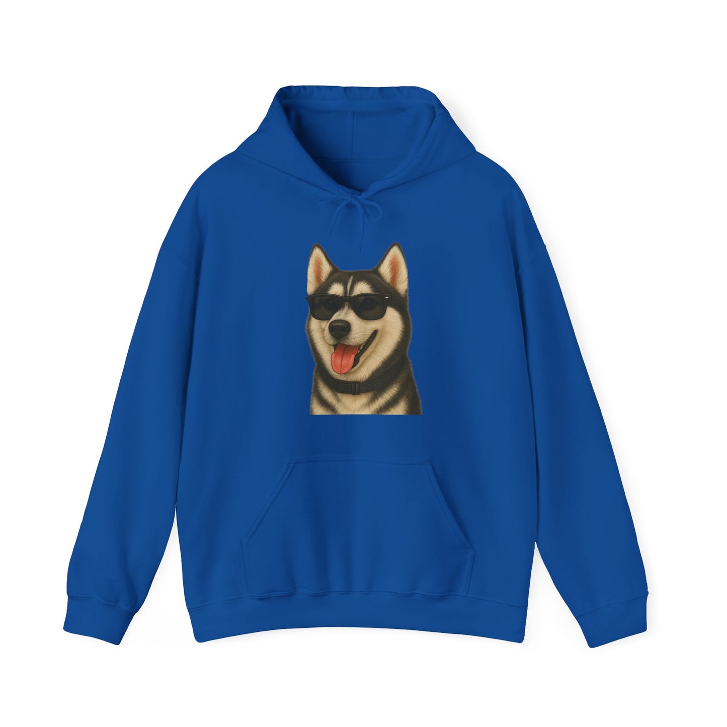 Siberian Husky Wearing Sunglasses - Adult Hoodie