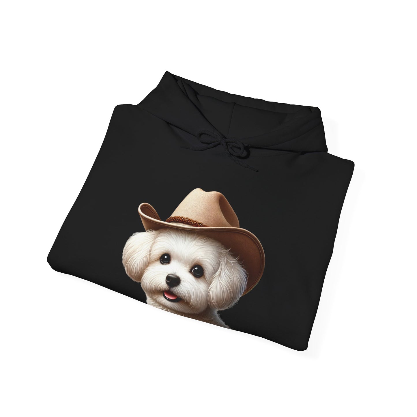 Cute Maltese Wearing A Cowgirl Hat - Adult Hoodie - Too Cute Pets