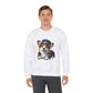 Cute Corgi Wearing A Train Conductors Hat- Adult Crewneck Sweatshirt - Too Cute Pets