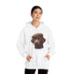 Brown Labrador Wearing Tweed Flat Cap - Adult Hoodie - Too Cute Pets