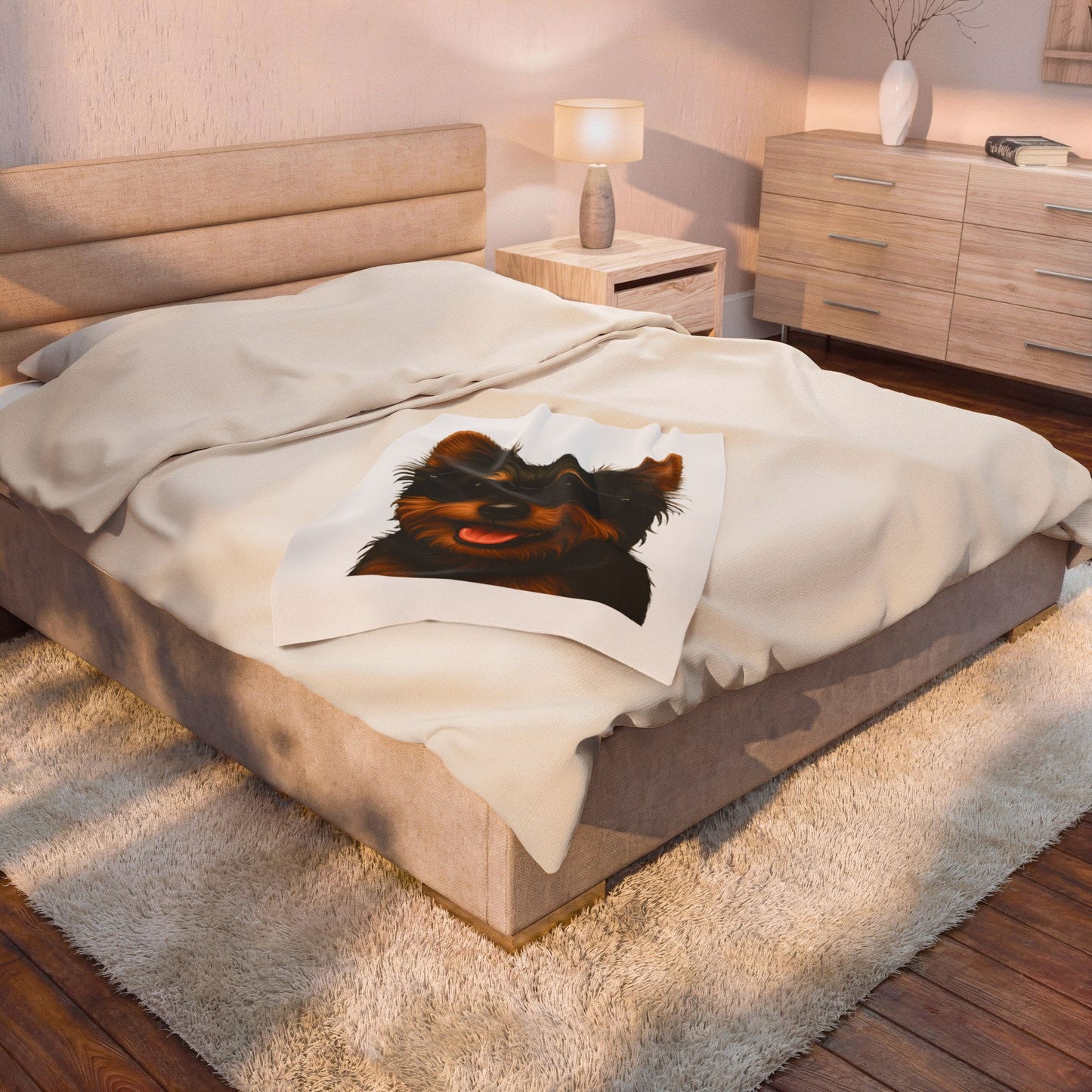 Yorkshire Terrier Wearing Sunglasses - Sherpa Blanket
