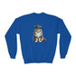 Maine Coon Wearing Baseball Cap - Youth Crewneck Sweatshirt - Too Cute Pets