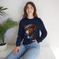 Basenji Wearing Tweed Flat Cap - Adult Crewneck Sweatshirt - Too Cute Pets