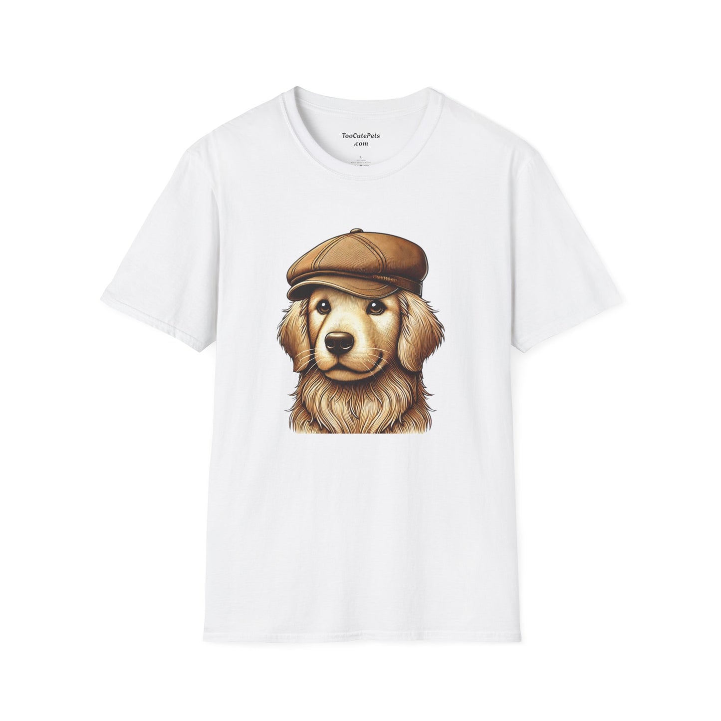 Golden Retriever Wearing Newsboy Cap - Adult Hoodie - Too Cute Pets