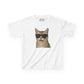 American Shorthair Silver Tabby Cat Wearing Sunglasses - Kids Tee