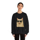 Cream Longhair Cat Wearing Sunglasses - Adult Crewneck Sweatshirt