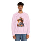 Tabby Cat in Fedora & Suit – Adult Unisex Crewneck Sweatshirt