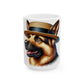 German Shepherd Wearing a Boater Hat - Ceramic Mug