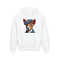 Basenji Pup With Tweed Flat Cap Youth Hooded Sweatshirt - Too Cute Pets